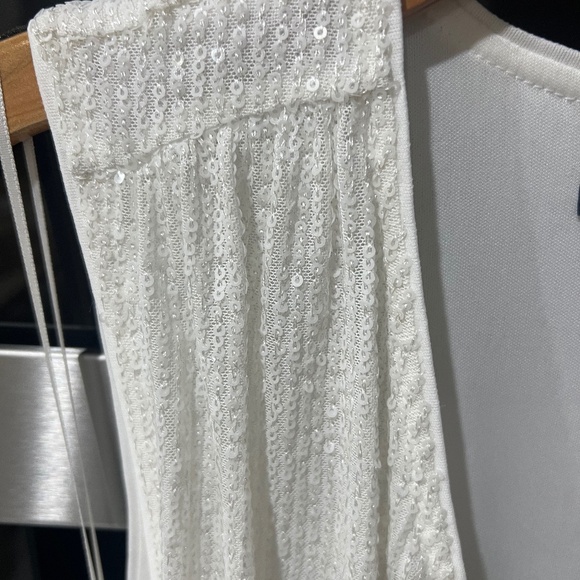 I.N.C. White Sequin Sleeveless Jumpsuit - Picture 15 of 16